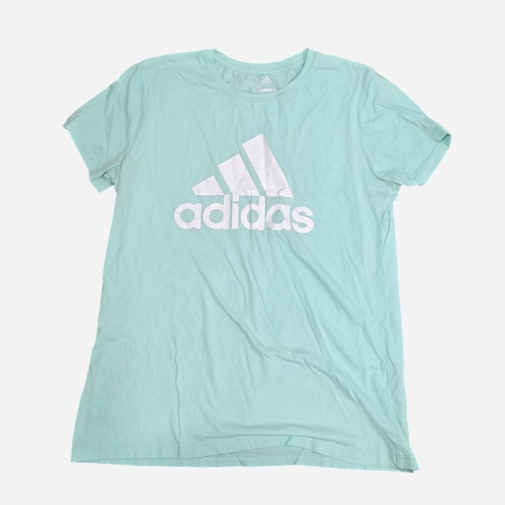 Adidas Women's Green and Blue T-shirt